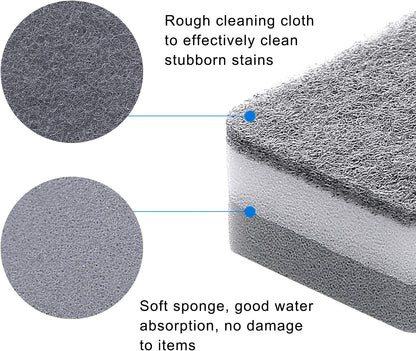 Individually Wrapped Sponges 20 Pack Kitchen Dishwashing Sponge Bulk, Non Scratch Dishes Scouring Pad Dishcloth, Odor-Free Sponge Wipes for Household Cleaning Dishes Travel Apartments - Grey