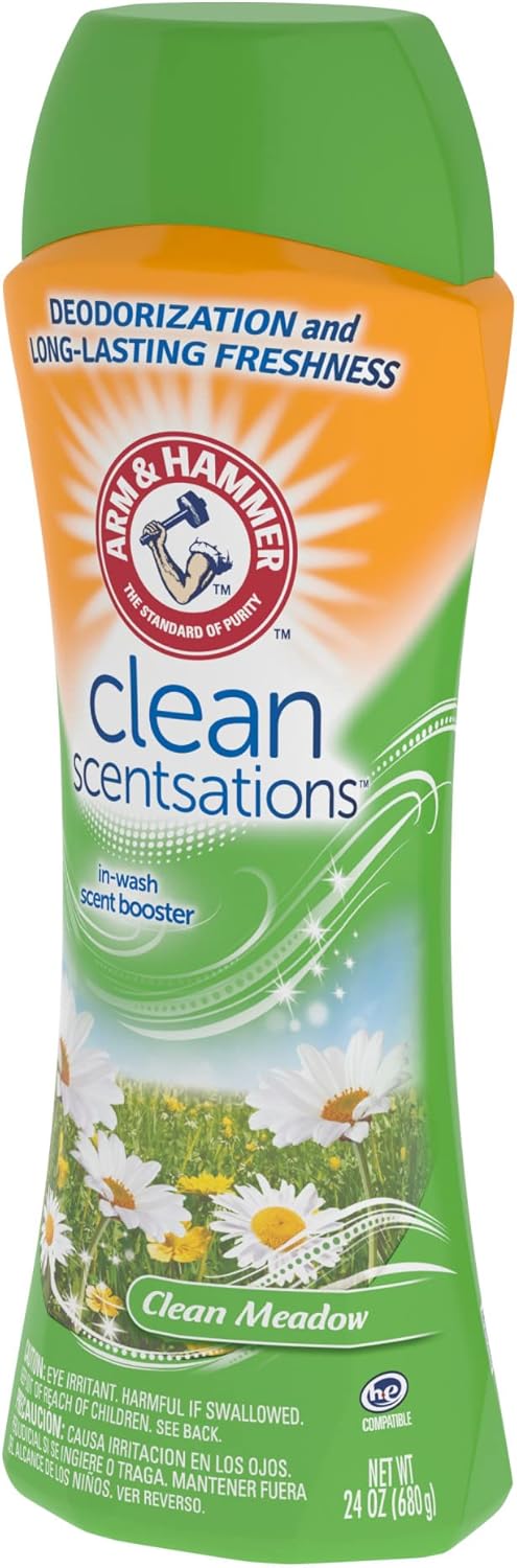 ARM & HAMMER Clean Scentsations In-Wash Scent Booster, Laundry Scent Booster Clean Meadow scent, 24 Oz
