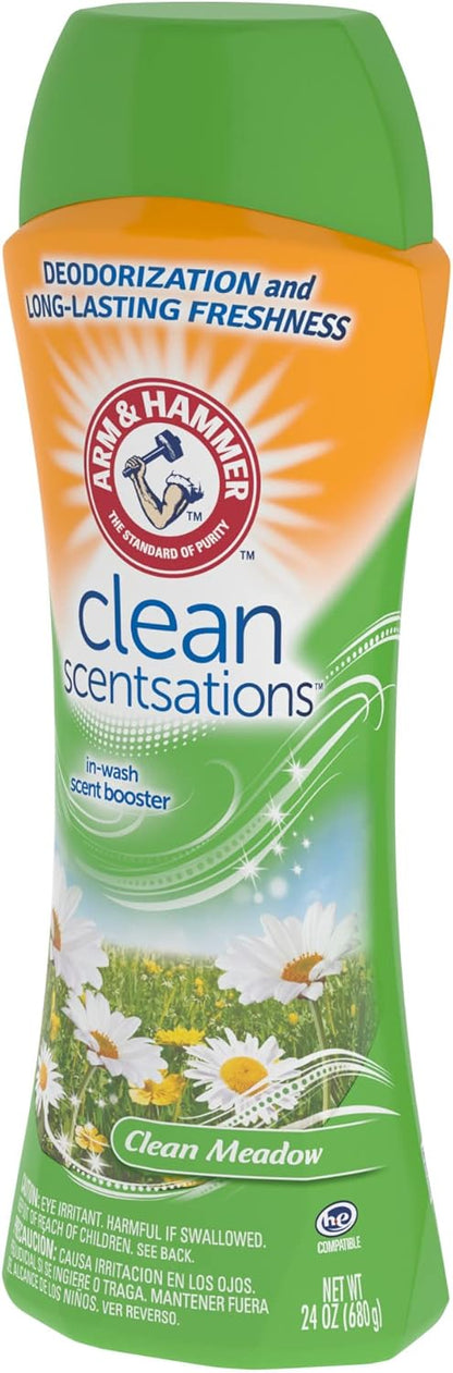 ARM & HAMMER Clean Scentsations In-Wash Scent Booster, Laundry Scent Booster Clean Meadow scent, 24 Oz