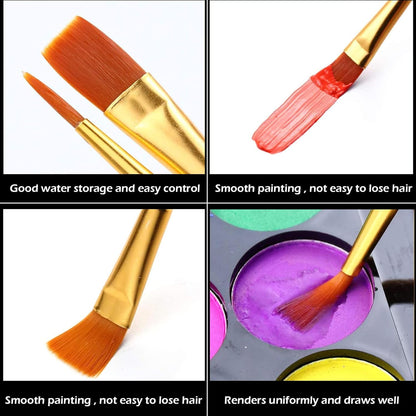 Acrylic Paint Brush Set, 1 Packs / 10 pcs Watercolor Brushes Painting Brush Nylon Hair Brushes for All Purpose Oil Watercolor Painting Artist Professional Kits.