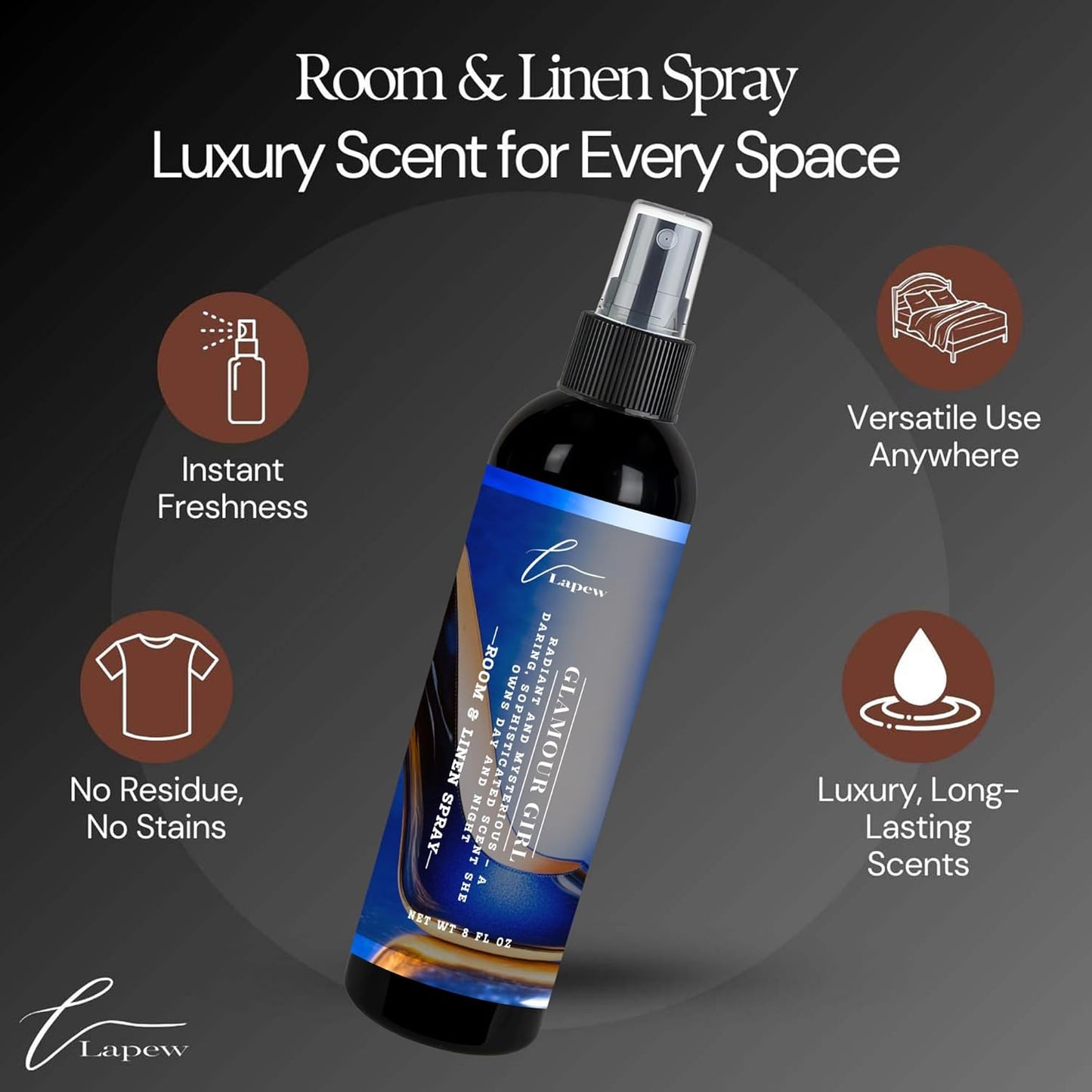 Lapew Room & Linen Spray | Fragrance Mist for Home, Car & Office | Fabric & Air Freshener | Neutralizing Mist | Made in USA | Cozy Cinnamon & Apple - Colors B