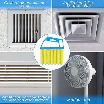 Geiserailie 1 Pcs Window Venetian Blind Cleaner Duster Tool Washable 7 Fingers Dusting Cleaner and Air Vent Shutter Brush Blinds Air Conditioner Fan Duster Dirt Housekeeping Tool (Orange)