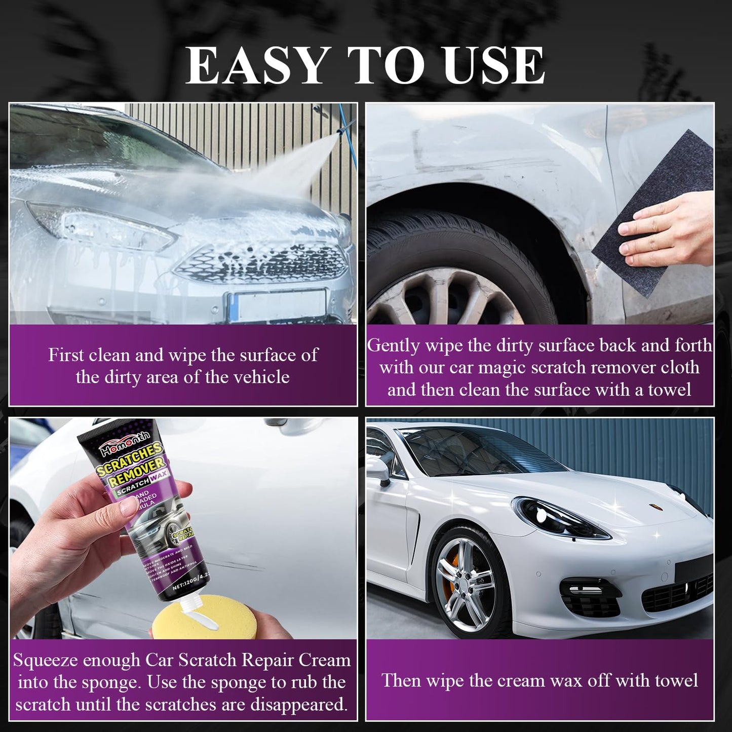 Nano Sparkle Cloth Car Scratch Remover Set,Magic Nano Sparkle Cleaning Cloth Car Scratch Remover,Nano Sparkle Cloth and Car Scratch Repair Paste for Deep Scratch Repair