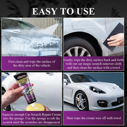Nano Sparkle Cloth Car Scratch Remover Set,Magic Nano Sparkle Cleaning Cloth Car Scratch Remover,Nano Sparkle Cloth and Car Scratch Repair Paste for Deep Scratch Repair