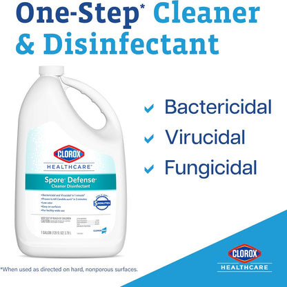 Clorox Healthcare Spore Defense Cleaner Disinfectant, Closed System Refill Bottle, 128 Fluid Ounces (Package May Vary)