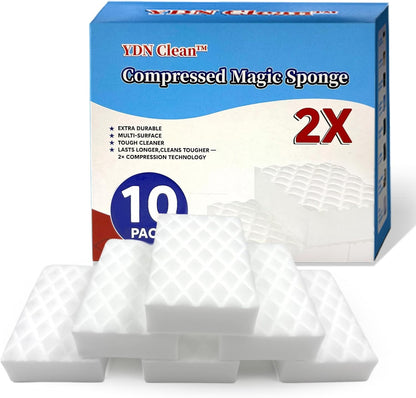 Magic Eraser Sponge 2X Density, Multi-Purpose Long Lasting Melamine Sponge, Water-Activated Cleaning Pads Sponge Eraser for Kitchen, Bathroom, Wall, Shoes & Car Interior, Non-Scratch (20)