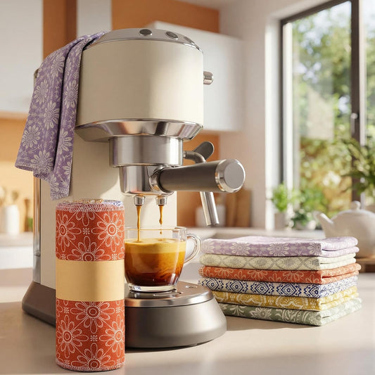 Redbaker 30 Pcs Reusable Paper Towels Rolls Kitchen Towels Bulk Washable Paperless Cloth Cotton Hand Napkins with Cardboard Reusable Napkins for Kitchen Bathroom(Floral,10 x 12 in)