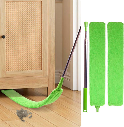 Cobweb Duster with Extension Pole, Bafezoze Ceiling Fan Duster with Long Handle, Spider Web Brush Flat Duster for Under Appliances High Ceilings Outdoor