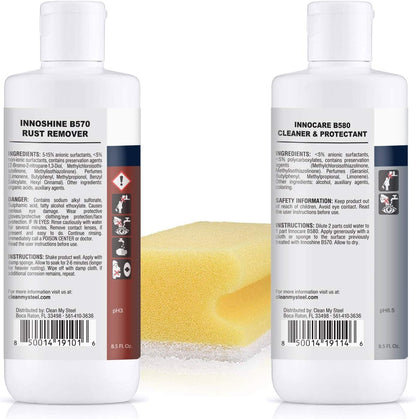 CLEAN MY STEEL Innoshine B570 Stainless Steel Rust Remover and Cleaner, NSF Certified, Approved for Food Contact Areas, 4 oz