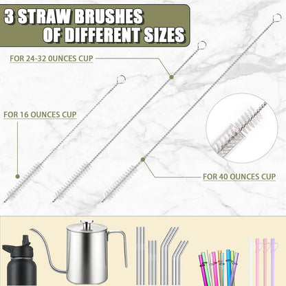 Water Bottle Cleaning Brush Set, Multifunctiona Brush and Straw Cleaner, 5 in 1 Long Handle Bottle Cleaning Brush