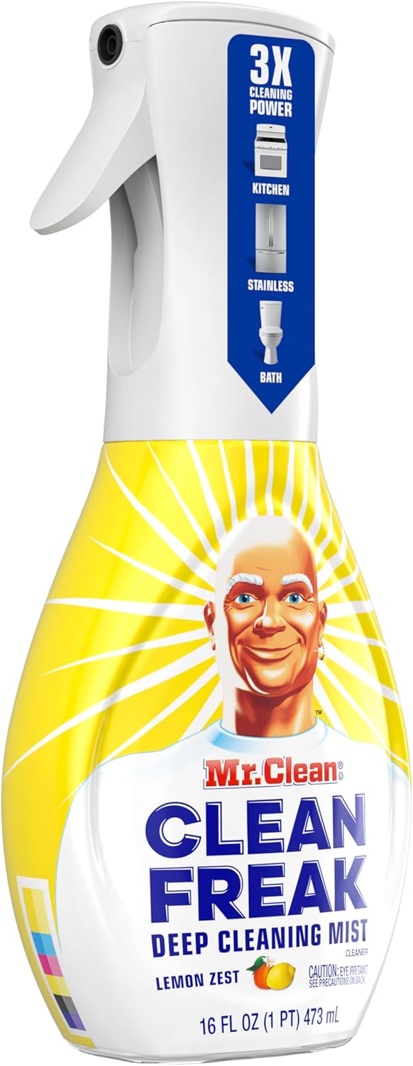 Mr. Clean Clean Freak Multi Surface Cleaning Spray, Deep Cleaning Mist Starter Kit and Refill Bundle, Unstopables Fresh Scent, 64 fl oz