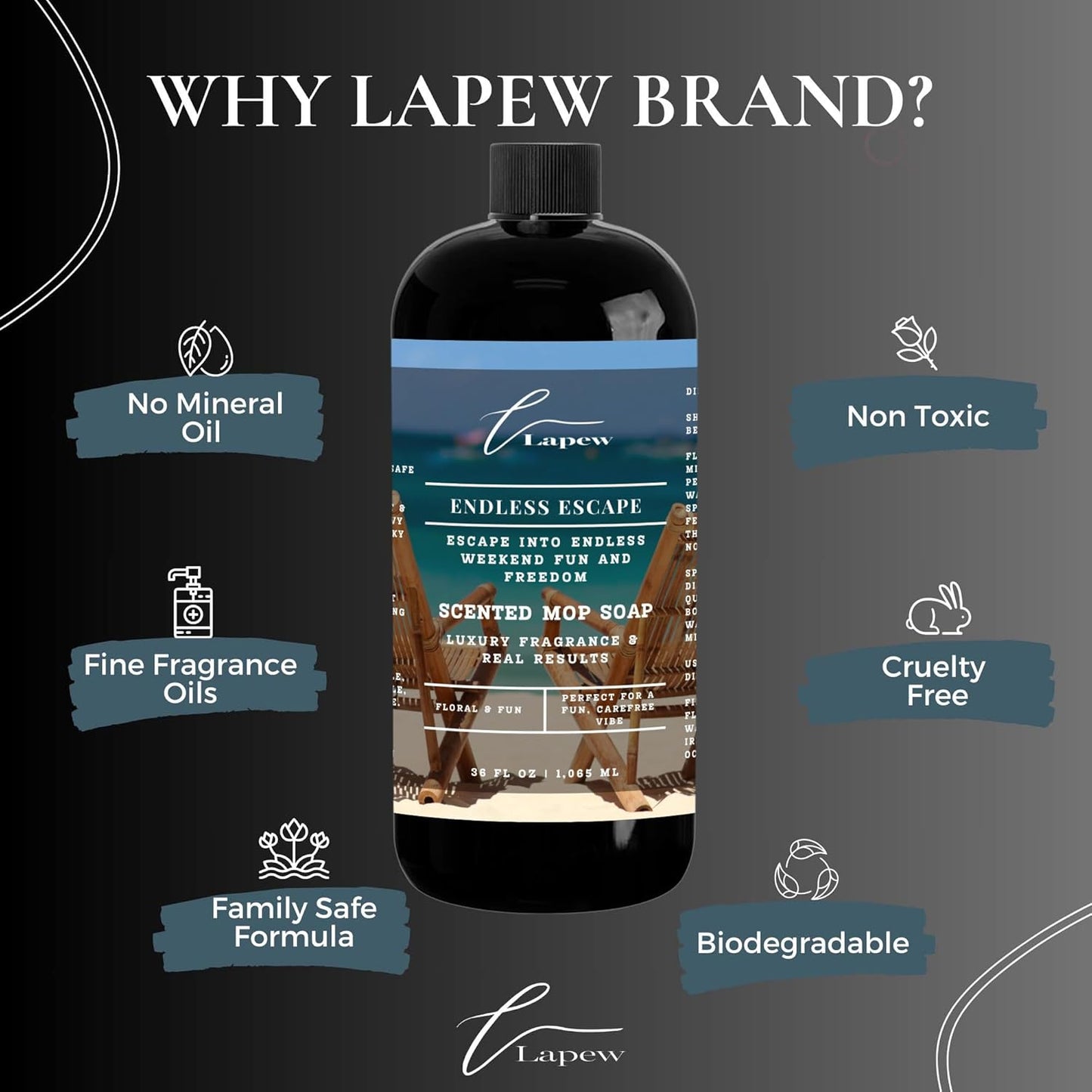 Lapew Black Sea Scented Cleaning Bundle | Carpet Deodorizer Powder (16 oz) & Mop Soap Concentrate (36 oz) | Pet-Friendly Odor Eliminator - Colors B