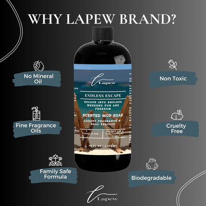 Lapew Black Sea Scented Cleaning Bundle | Carpet Deodorizer Powder (16 oz) & Mop Soap Concentrate (36 oz) | Pet-Friendly Odor Eliminator - Colors B