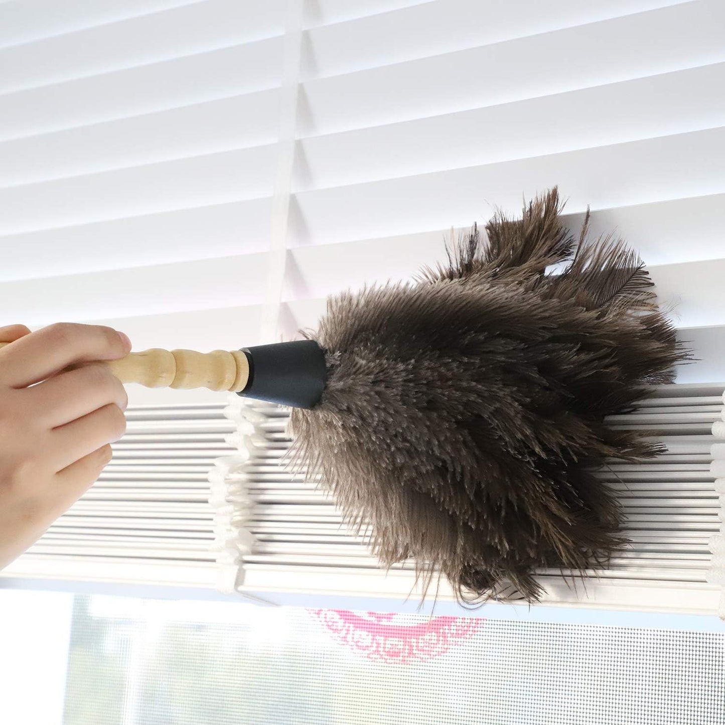 Midoneat Natural Black Ostrich Feather Duster,2 Packs,Car Duster Interior/Exterior Cleaner, Cleaning for Blinds Kitchen Keyboard Office, Smart and Soft and Fluffy (Black)