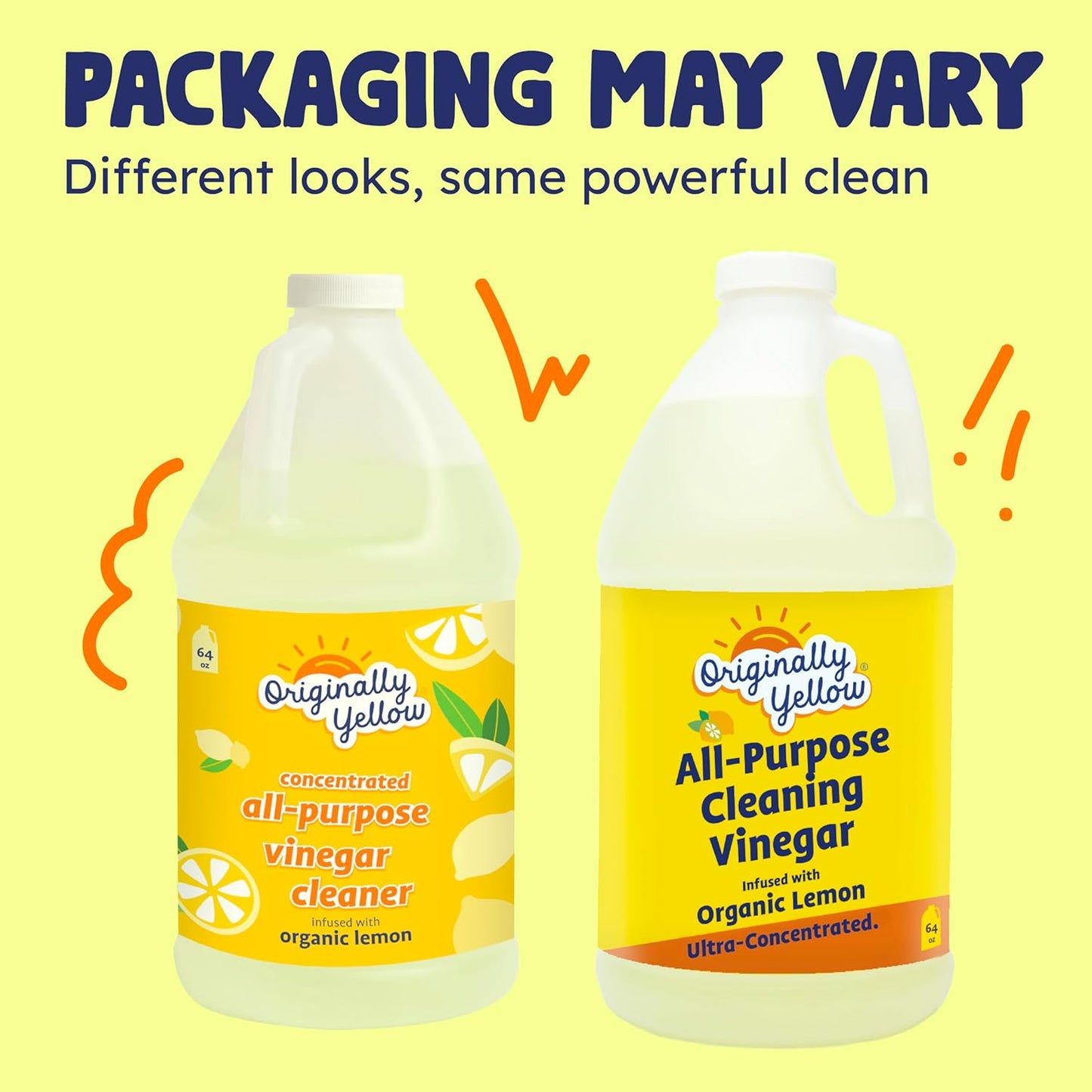 Originally Yellow Lavender White Vinegar For Cleaning Purpose | USA Made All Purpose Cleaner | Use as Glass, Kitchen & Floor Cleaner | Plant Derived Cleaning Vinegar 1 Gallon in 2 pack | 128 Oz
