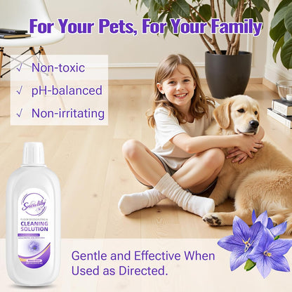 Snowlily 2 Pack Floor Cleaning Solution,Floor Cleaner for All Robot Vacuums Wet-Dry Mops,Deep Cleans Hardwood,Tile & Laminate,33.8 Fl Oz (Bluebell)