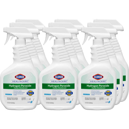 Clorox® Healthcare® Hydrogen-Peroxide Cleaner/Disinfectant, 32 Oz Bottle, Case Of 9