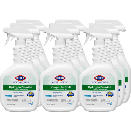 Clorox® Healthcare® Hydrogen-Peroxide Cleaner/Disinfectant, 32 Oz Bottle, Case Of 9