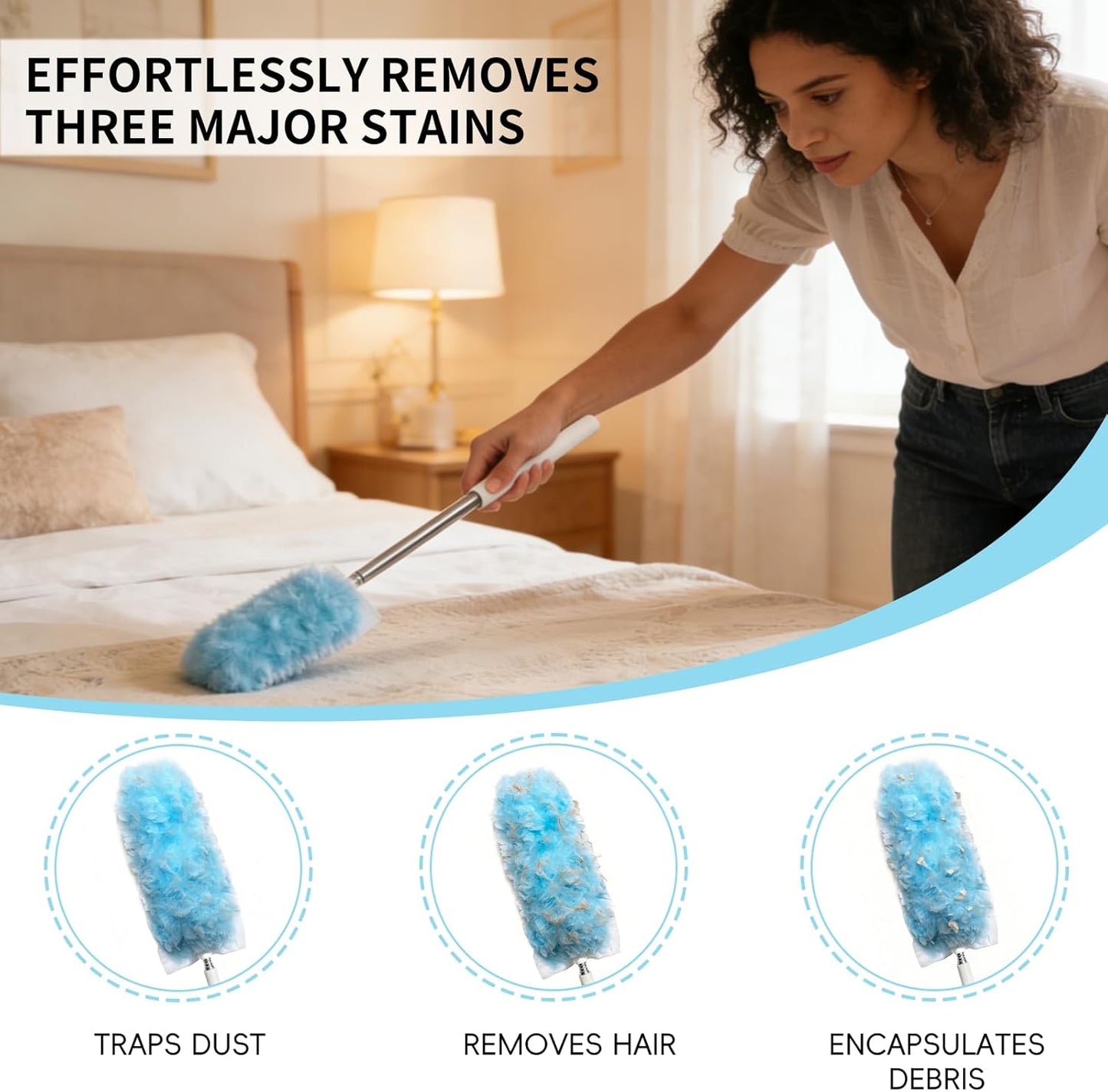 360 Duster Refills for Swiffer Dusters Refill with 2 Upgrade Extendable Handle(30 Count)
