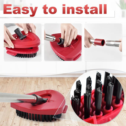 Spin Mop Replace Head, Base, Mop Handle Replacement for OCedar EasyWring 1 Tank System, Include 2 Microfiber Mop Head Replacement, 1 Sturdy Iron 30-58" Mop Handle, 1 Scrubber Head, 1 Spin Base