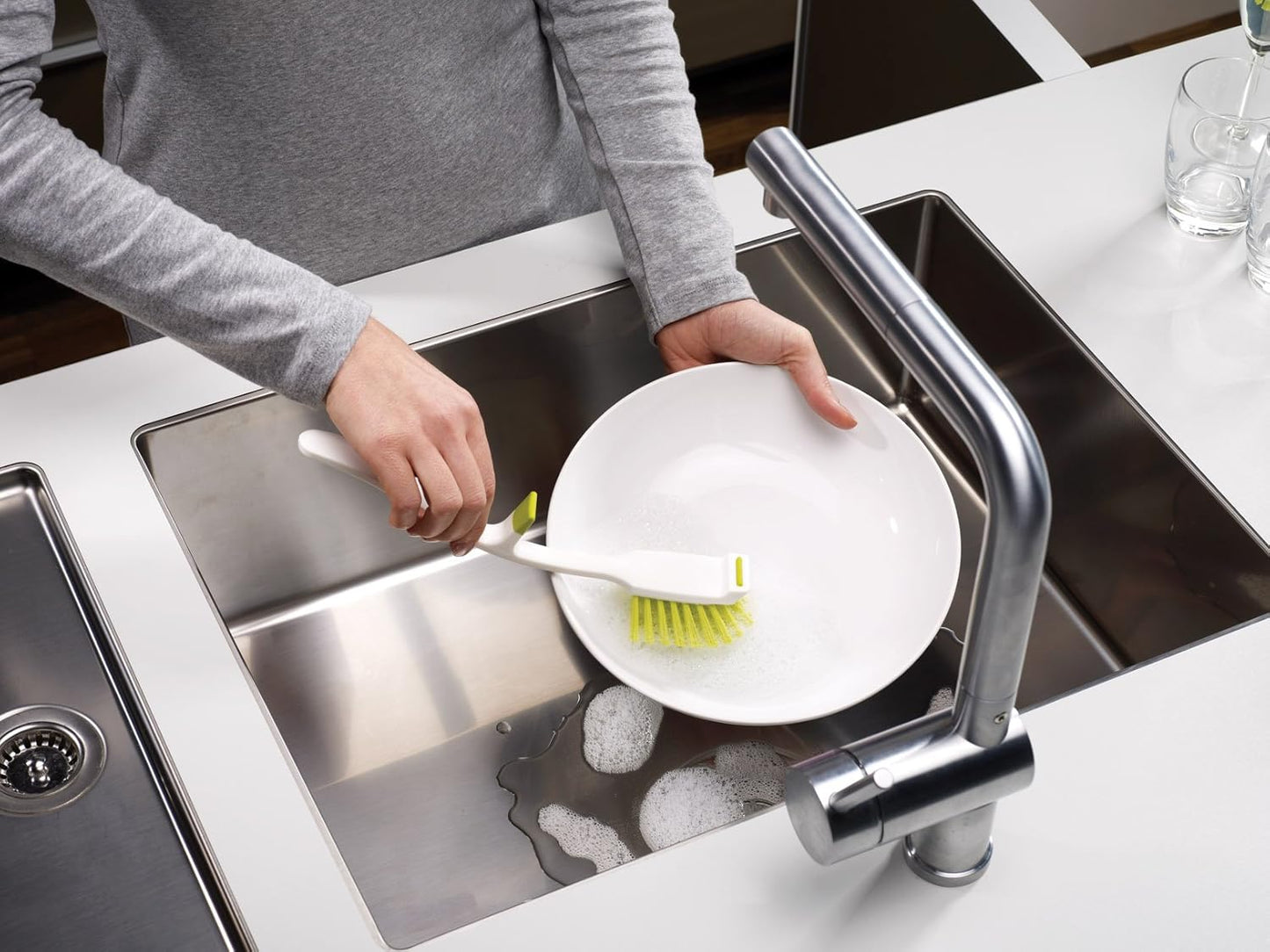Joseph Joseph Edge Dish Brush with Integrated Sink Rest, Grey