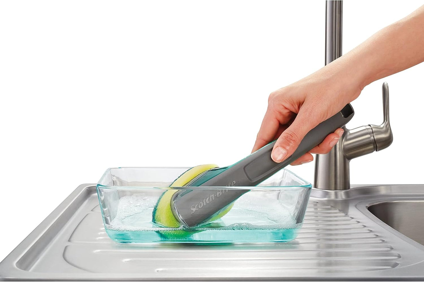 Scotch-Brite Heavy Duty Advanced Soap Control Dishwand Kit, Includes 1 Wand & 5 Refill Pads, Control Soap With A Button, Keep Your Hands Out Of Dirty Water