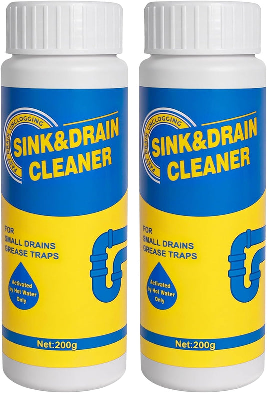400g Large Capacity Drain Cleaner: Fast Sink Clog Remover and Powerful Foam Unclogger for Hair & Grease, Kitchen & Bathroom Pipe Cleaner, 3.0 Formula