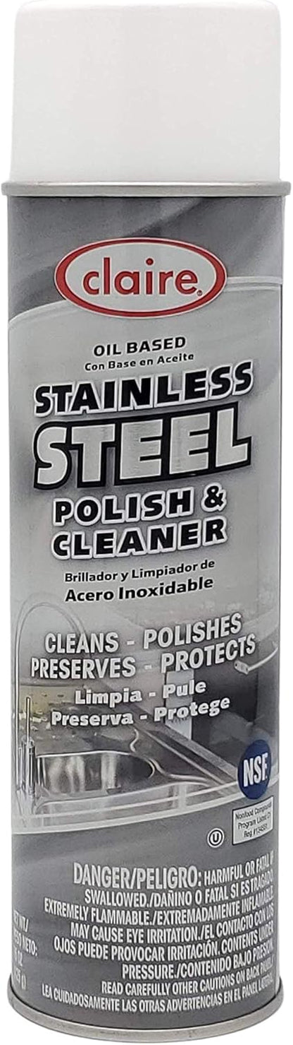 Claire CL841-12pk Oil Based Stainless Steel Polish & Cleaner; 15 Oz. Net Wt, 12 Count