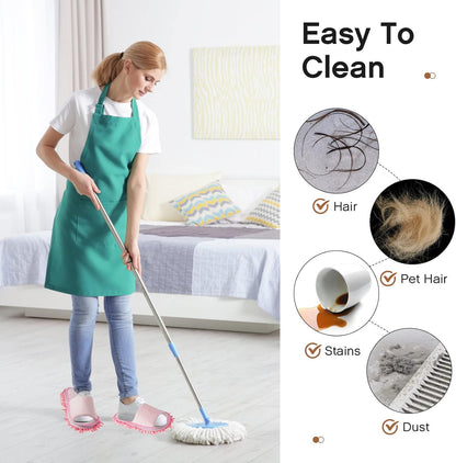 Jecery 2 Pairs Microfiber Cleaning Mop Slippers for Floor Cleaning House Mop Shoes Men and Women Washable Unisex Dusting Slippers Dirt Tool Supplies(Medium,Gray)