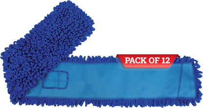 Kleen Handler 24 inch Microfiber Dust Mop | Medium Washable Commercial Mop Head Replacement, Pack of 3