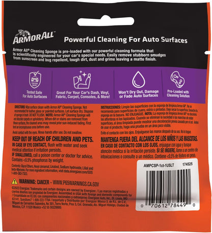 Armor All Cleaning Car Sponge, Car Wash Supplies for Cars, Trucks and Motorcycles, Yellow