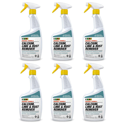 CLR PRO Calcium, Lime & Rust Remover - Quickly Removes Calcium and Lime Deposits, Stubborn Rust Stains, and Household Hard Water Deposits (32 Ounce Spray (Pack of 6))