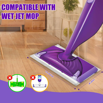 50 Pack Wet Jet Pads Compatible with Wet Jet Spray Mop, Wet Jet Refill for All Purpose Multi-Surface Hardwood Floor Cleaning, 4 Layers Thickened and Super Absorbent