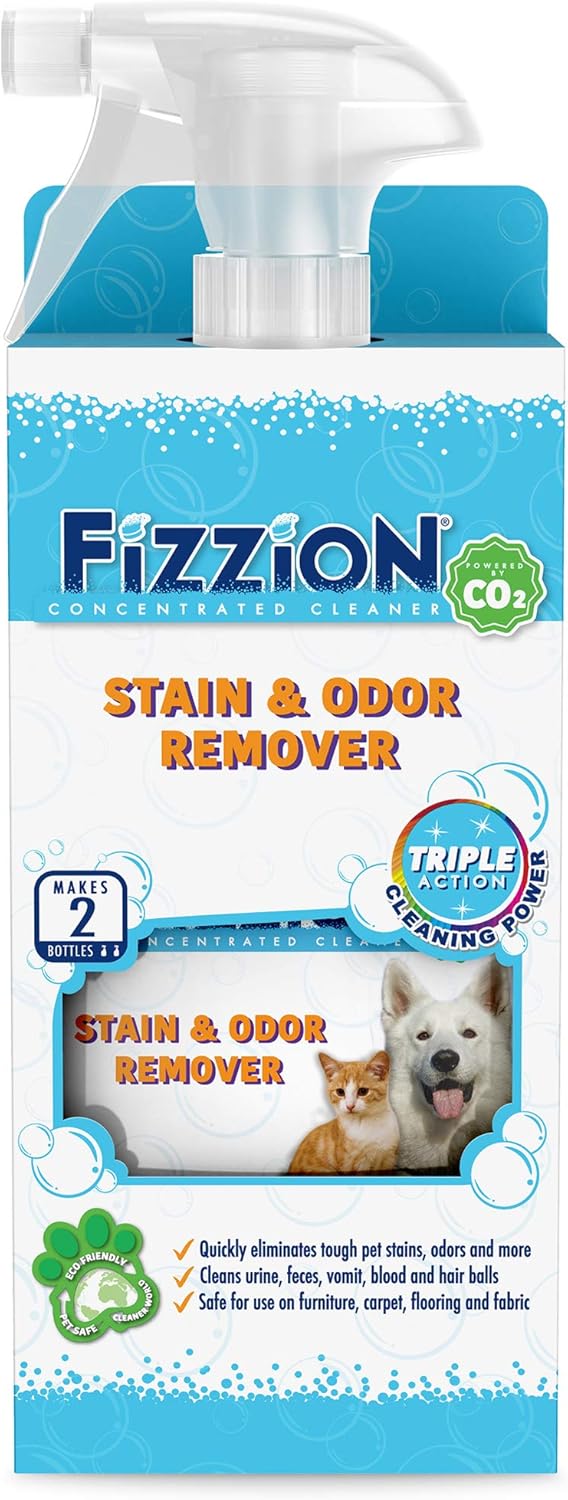 Fizzion Pet Stain and Odor Remover 23 ounce Empty Spray Bottle with 2 Refills