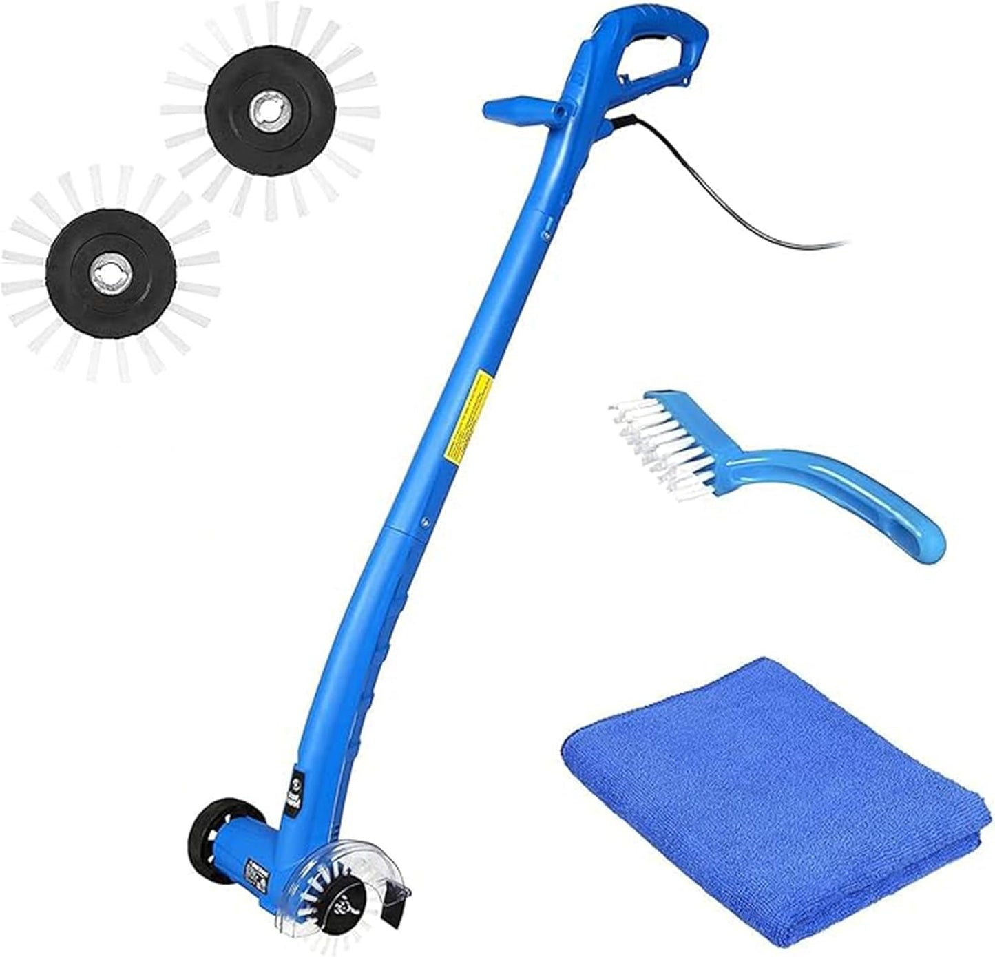 Grout Cleaner Bundle, Electric Stand Up Tile Grout Cleaner Machine with 20’ Cord, 3 Brush Wheels, 1 Cleaner, 1 Grout Hand Brush, 1 Microfiber Cloth