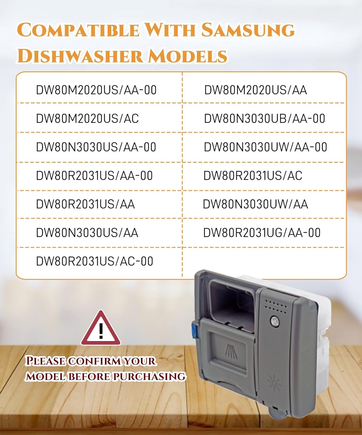 DD81-02202A Dishwasher Rinse-Aid Dispenser Parts,DD81-02628A Detergent & Rinse Aid Dispenser Replacement Fits For Samsung Dishwasher,DW80M2020US,DW80R2031US,DW80N3030US/UW/UB