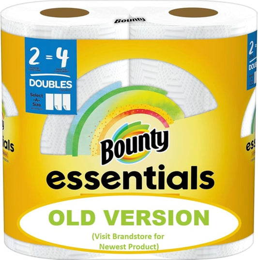 Bounty Essentials Select-A-Size Paper Towels, 6 Double Rolls, White, 108 Sheets Per Roll