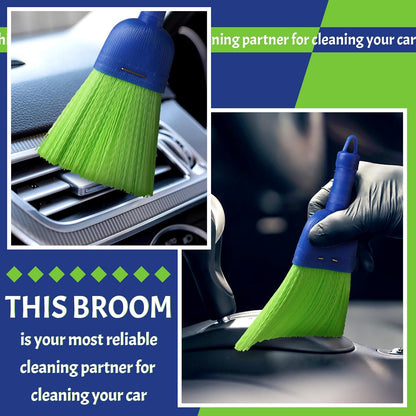 Domensi 2 Pcs Whisk Broom Poly Fiber Handheld Brush Hand Brush Outdoor Car Broom with Hang Hole for Cleaning Inddoor Porches Floors Decks Driveways Dirt Dust