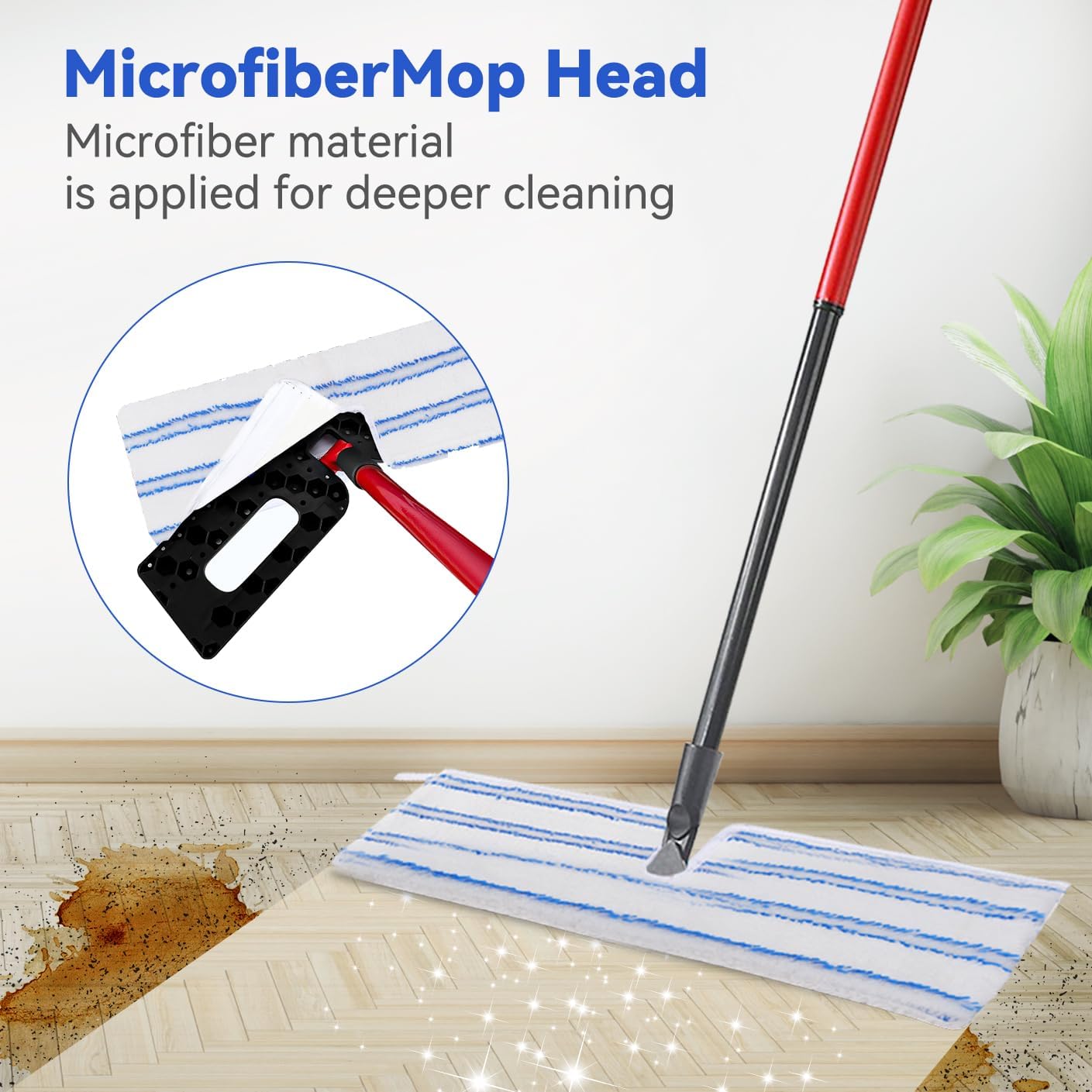 Mop Heads Replacements Compatible with Cedar Dual-Action Flip Mop - Microfiber Mop Replace Pads for Dry/Wet Use - Reusable Washable Dust Mop Refills for Floor Cleaning,5 Pack