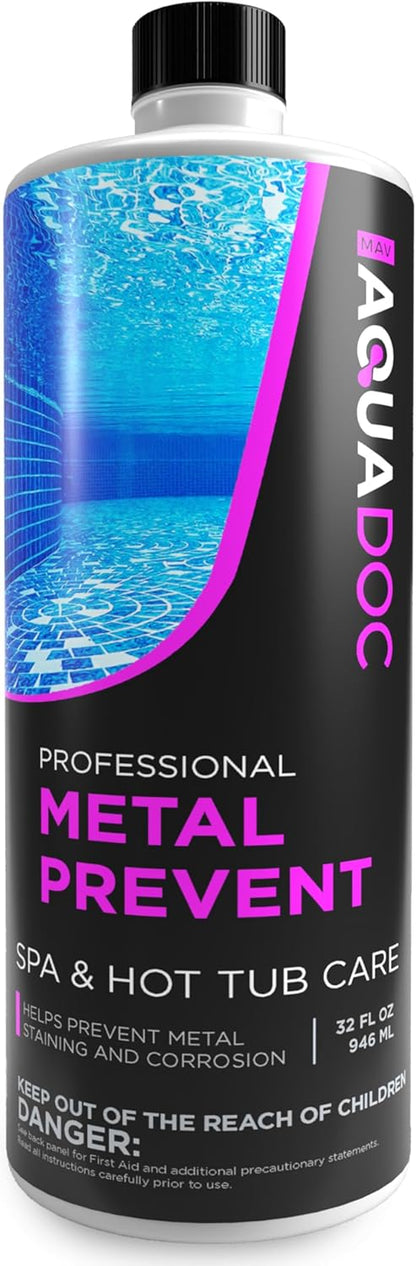 Spa Metal Control and Stain Protector to Protect Hot Tub Surfaces 16oz - Metal Gone Hot Tub Chemicals Made in the USA - AquaDoc