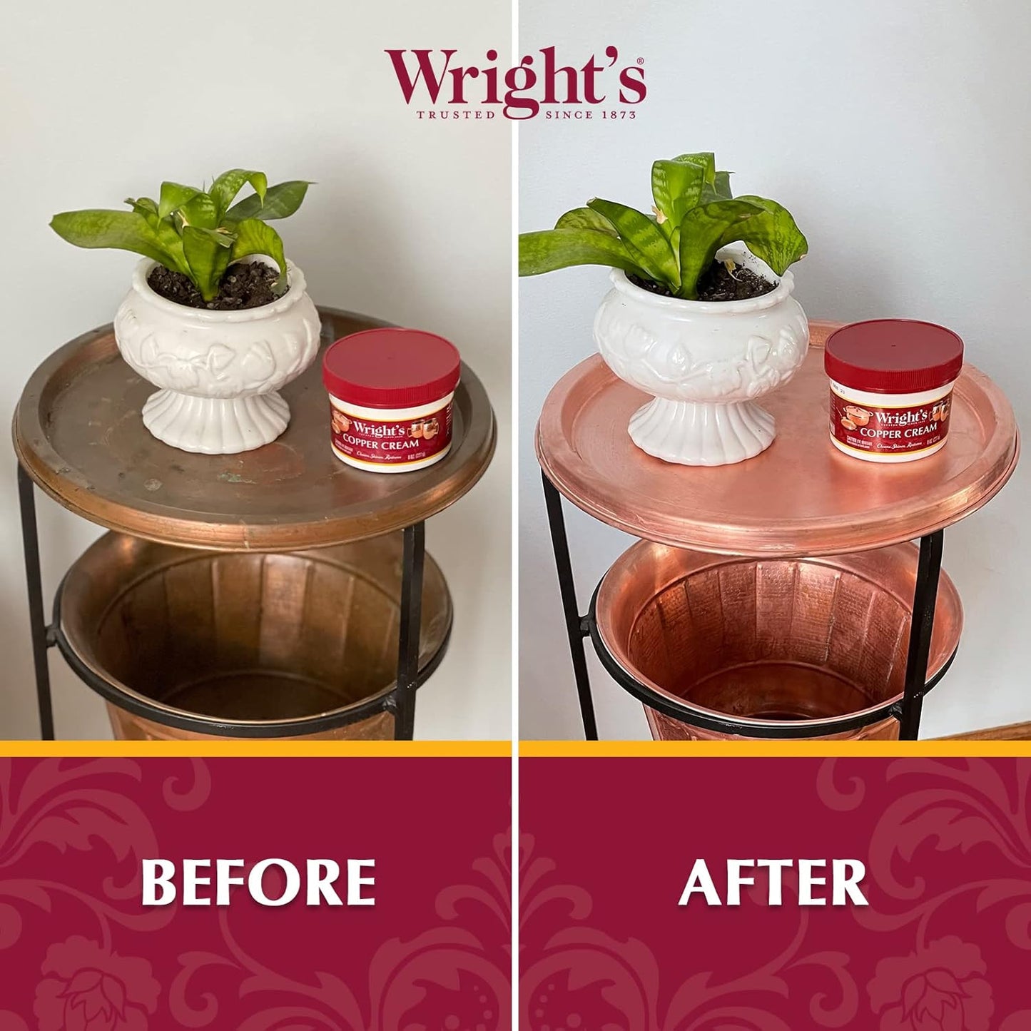 Wright's by Weiman Silver Cleaner and Polish Cream with Polishing Cloth, Ammonia-Free, Gently Clean & Remove Tarnish without Scratching