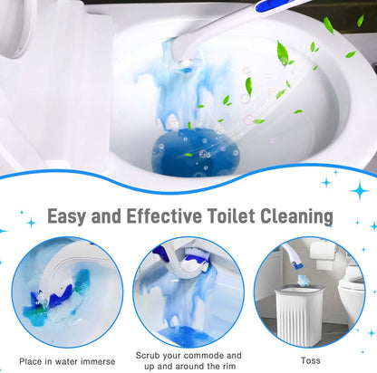 Toilet Cleaner Refill Pads Ocean Scent Enhanced Odor Control 48 Count Toilet Scrubber Refill Clean Stains Disposable Toilet Brush Refill for Toilet and Bathroom