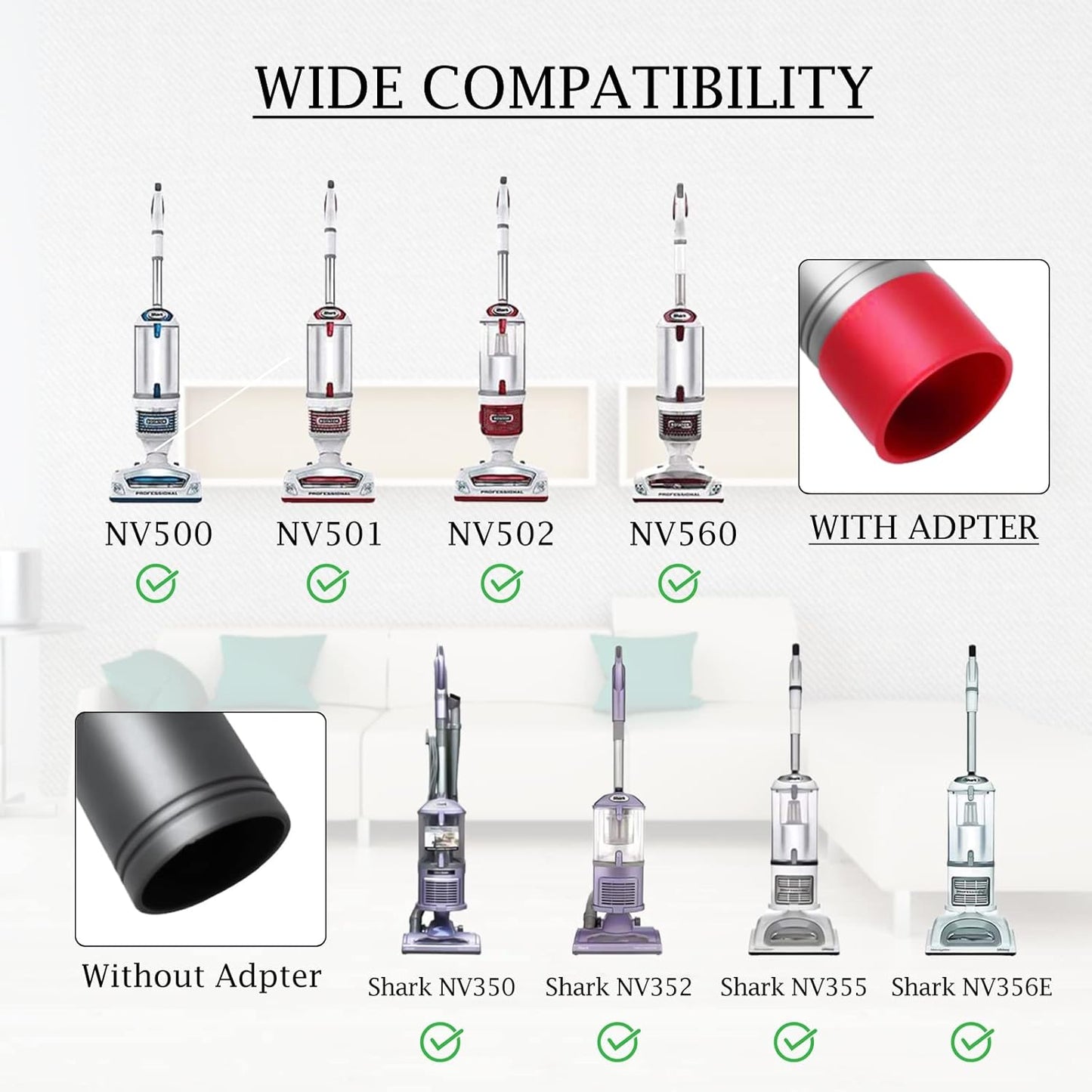 Crevice Tool and Dust Brush Compatible with Shark Rotator NV500, NV501,NV560, NV502, Professional Lift-Away Vacuum Cleaner Compare With Part No. X11FC500