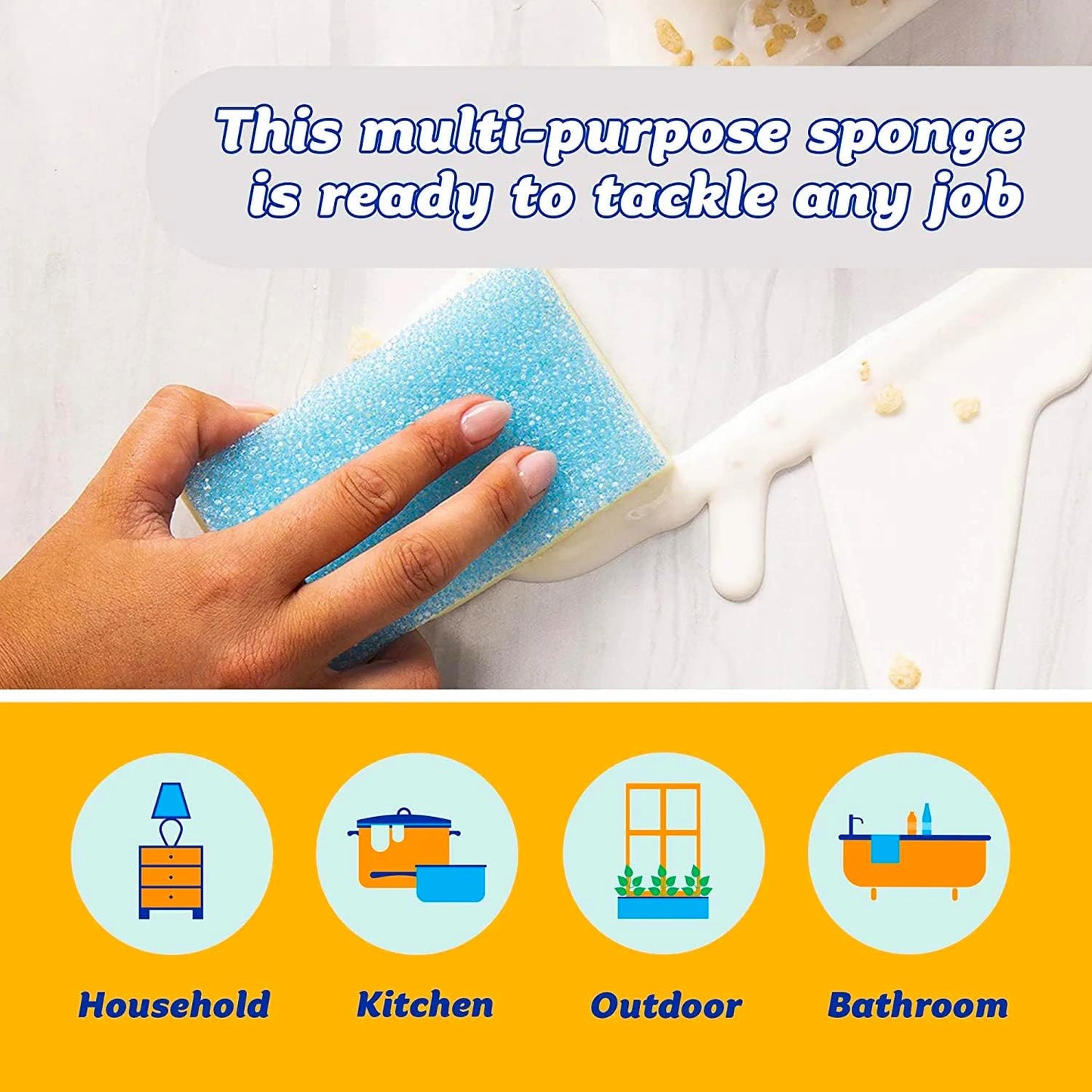 Scrub Daddy Large Steel Scouring Pads - Scour Daddy Steel XL Stainless Steel Dish Scrubber Sponge - Durable, Shred-Resistant Scour Pads - Bulk Kitchen Sponges & Commercial Cleaning Supplies (18 Count)
