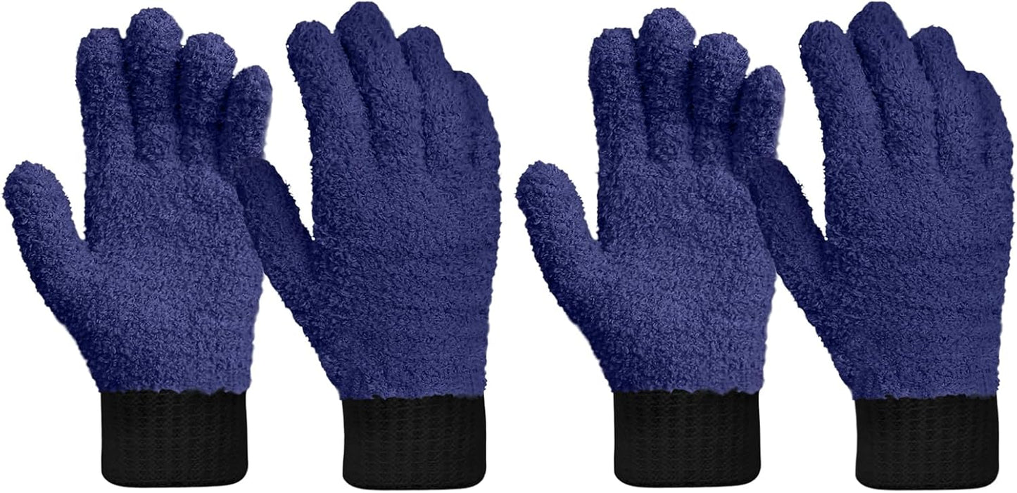 MIG4U Microfiber Dusting Gloves House Cleaning Glove for Blinds, Windows, Shutters, Furniture, and Car, Reusable Lint-Free Pink 1 Pair S/M