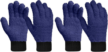 MIG4U Microfiber Dusting Gloves House Cleaning Glove for Blinds, Windows, Shutters, Furniture, and Car, Reusable Lint-Free Pink 1 Pair S/M