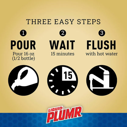 Clorox Liquid-Plumr Pro-Strength Clog Destroyer, Liquid Drain Cleaner, 32 Fluid Ounces (Package May Vary)