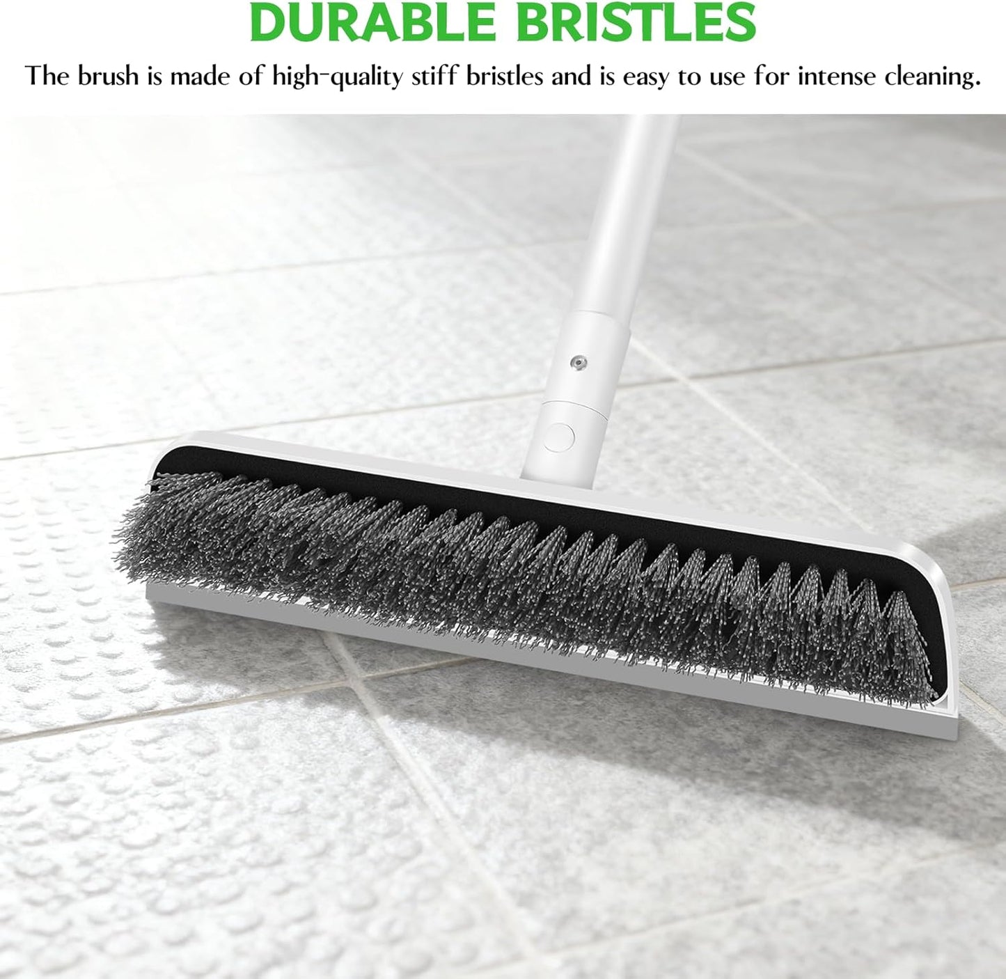 SetSail Floor Scrub Brush with 51-Inch Long Adjustable Handle 2 in 1 Scrape Brush Stiff Bristle Floor Scrubber for Cleaning Shower Bathroom Garage Kitchen Wall Deck Tub Tile