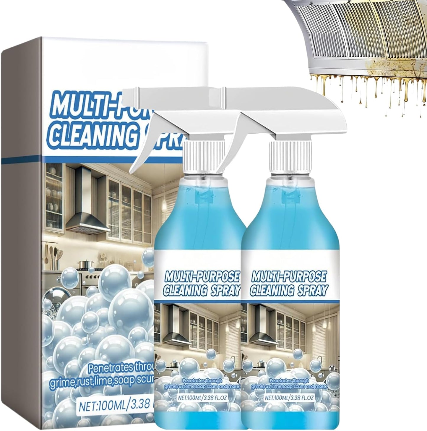 2PCS Spray Splash Cleaner Multi-Purpose Cleaning Spray,Oven Foam Spray, Kitchen Foam Cleaner, Kitchen, Countertop, Oven Multi-Purpose Spray.