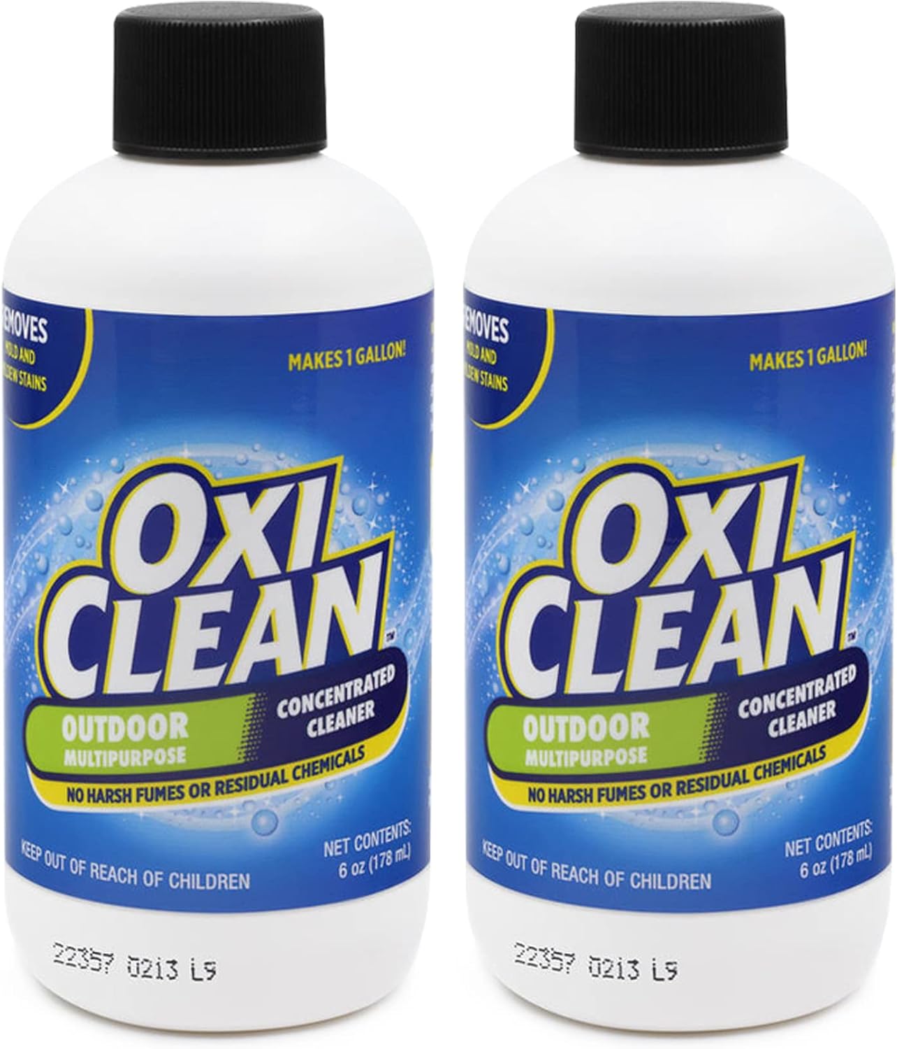 OxiClean - Outdoor Multipurpose Super Concentrated Cleaner - Makes 1 Gallon - Stain Remover - Driveway Cleaner for Concrete - Degreaser for Cement, Brick, Vinyl, and Patio Furniture (6oz = 1 Gallon)